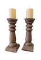 Rustic Wood Candlesticks