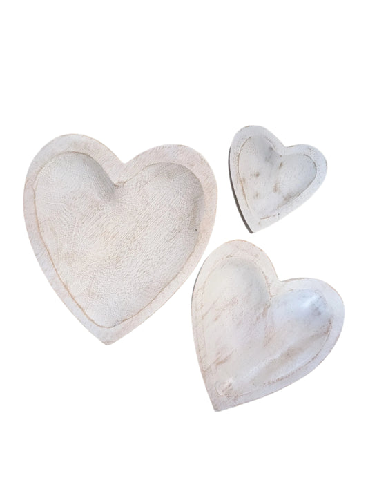 Stacking Heart Wood Trays