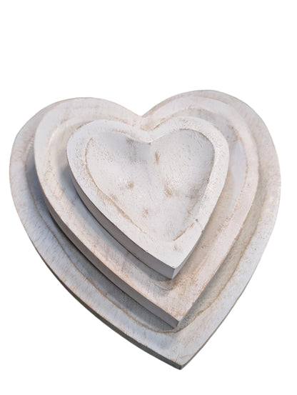 Stacking Heart Wood Trays