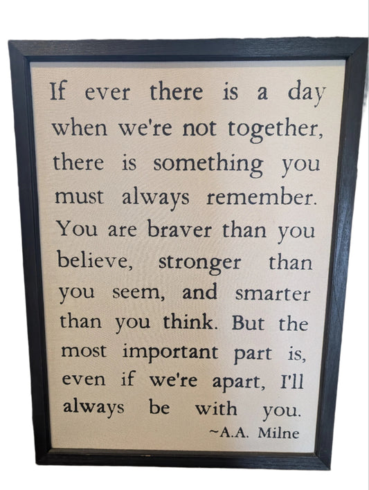 A.A. Milne Quote - Framed Sign