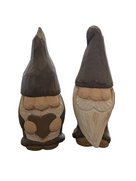 Carved Pine Gnomes