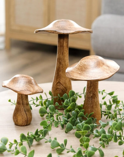 Wood Mushroom Decor
