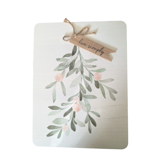 Live Simply Floral Wall Sign