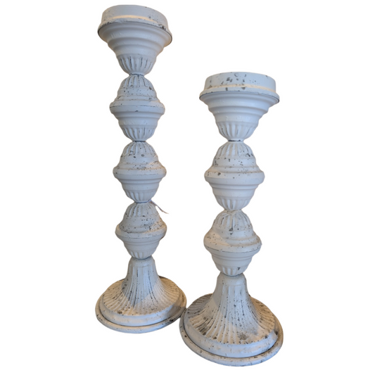 White Candle Holders