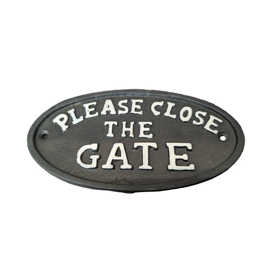 Please Close the Gate - Cast Iron Plaque