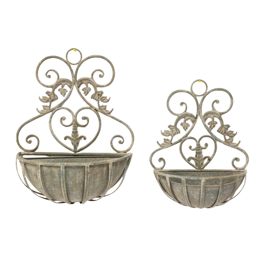 Rustic Metal Hanging Planter - Small