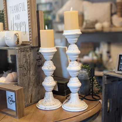 White Candle Holders