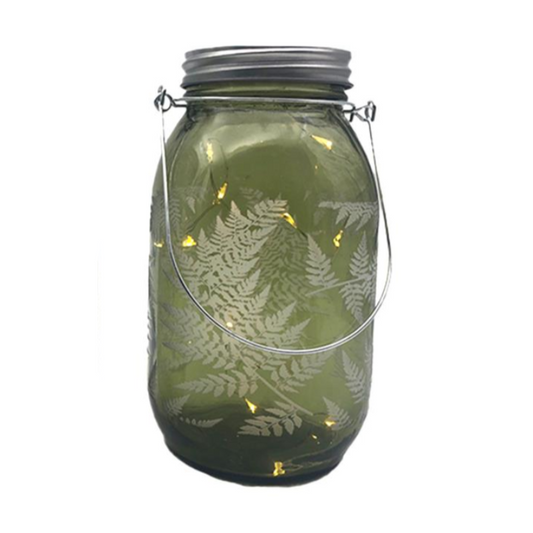 Fern Mason Jar with Lights