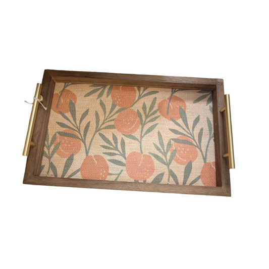 Peach Vine Fabric Tray