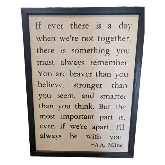 A.A. Milne Quote - Framed Sign