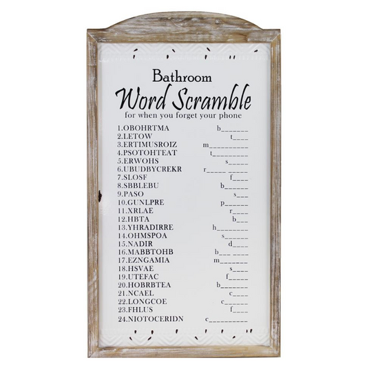 Bathroom Word Scramble - Sign