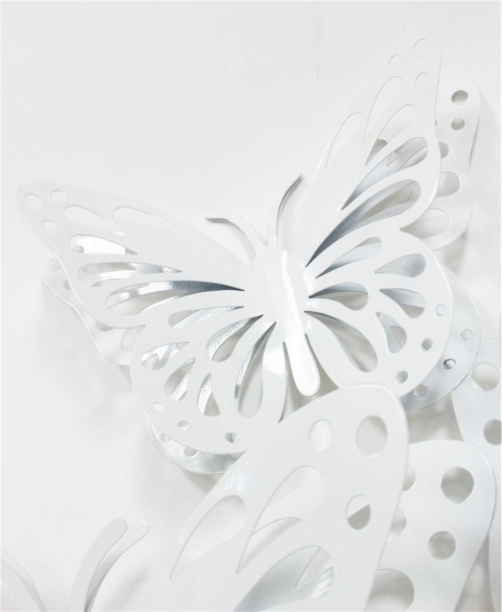 White Cutout Butterfly - Metal Wall Decor