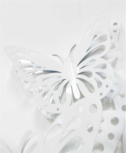 White Cutout Butterfly - Metal Wall Decor
