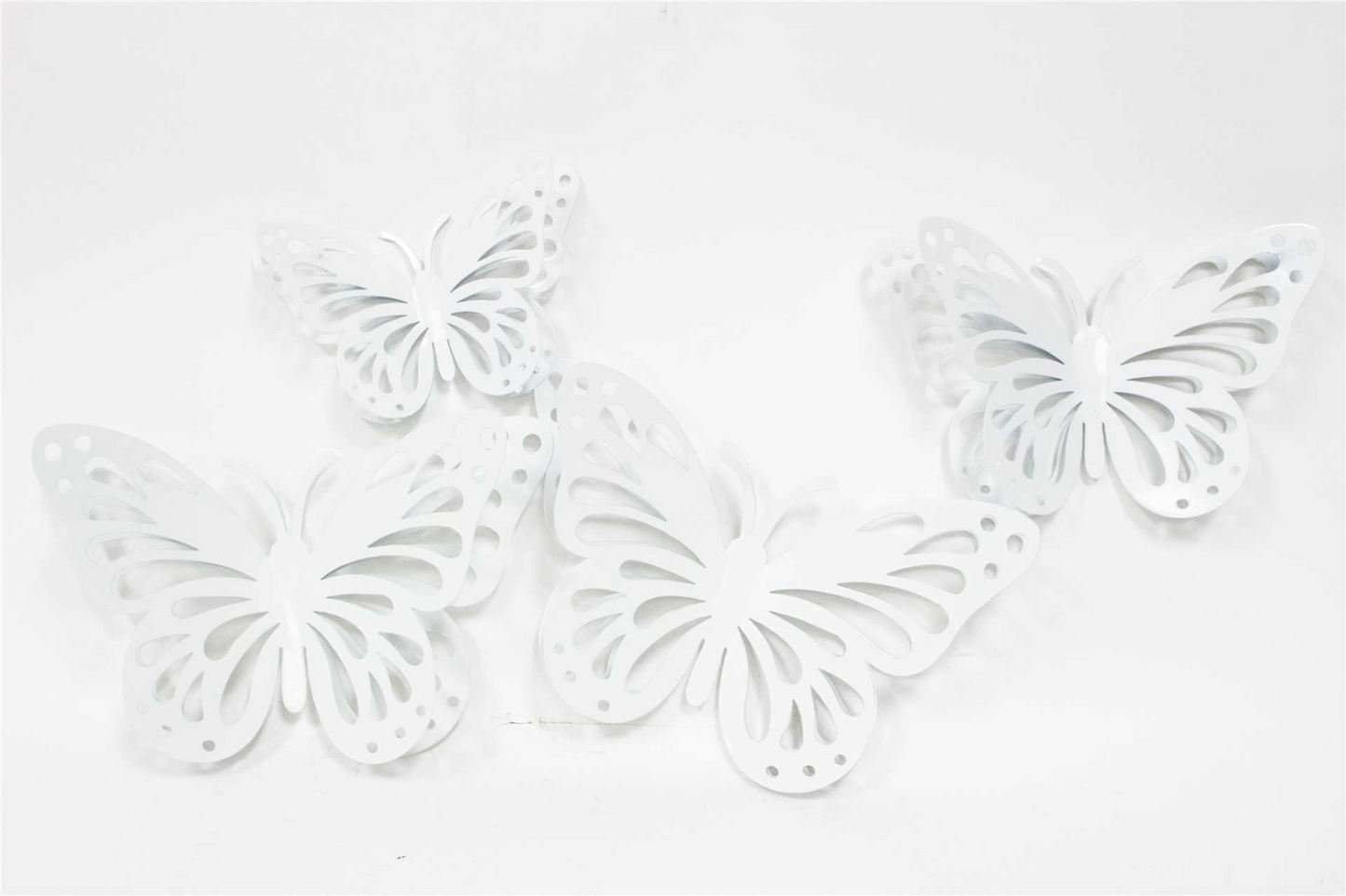 White Cutout Butterfly - Metal Wall Decor