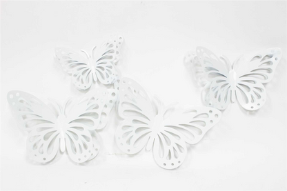 White Cutout Butterfly - Metal Wall Decor