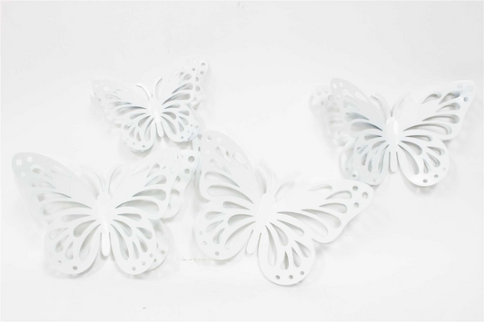White Cutout Butterfly - Metal Wall Decor