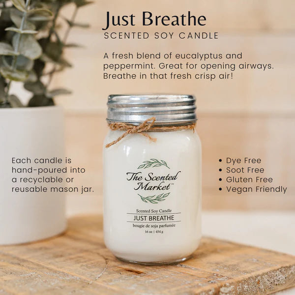 Just Breathe - Soy Wax Candle 16oz