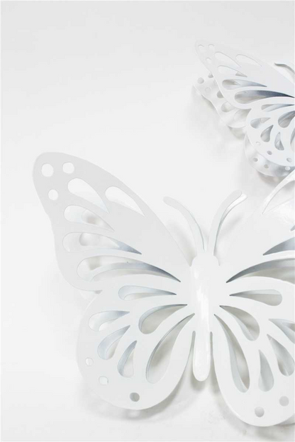 White Cutout Butterfly - Metal Wall Decor