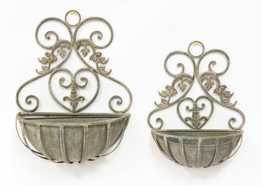 Rustic Metal Hanging Planter - Large