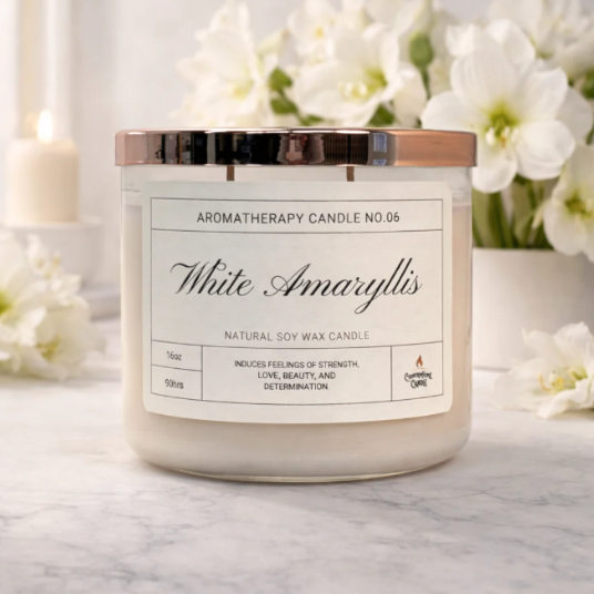 White Amaryllis Aromatherapy Candle